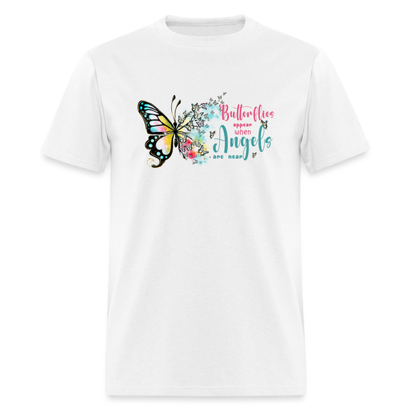 66063 Butterflies Appear When Angels - Watercolor TSHIRT - white