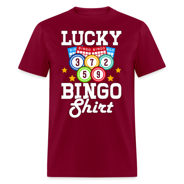 66077 Lucky Bingo Shirt TSHIRT on WHITE - burgundy