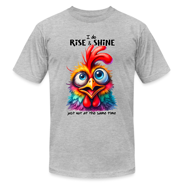 66055 I Do Rise & Shine - Chicken B&C TSHIRT - heather gray