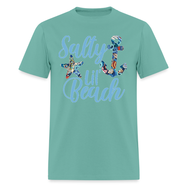 8198 1/4S Nautical Collage Salty Lil Beach TSHIRT - aquatic