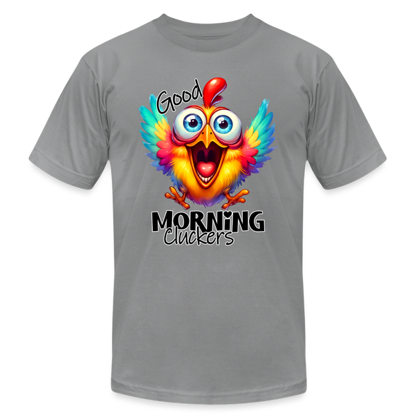 66054 Morning Cluckers - Chicken B&C TSHIRT - slate