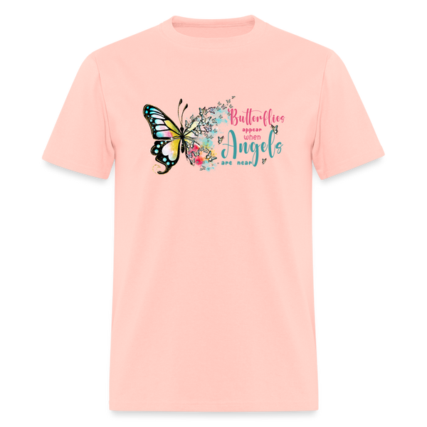 66063 Butterflies Appear When Angels - Watercolor TSHIRT - blush pink 