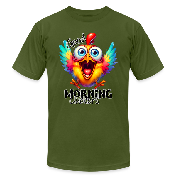 66054 Morning Cluckers - Chicken B&C TSHIRT - olive