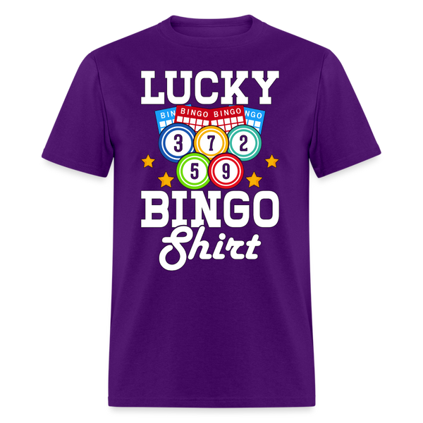 66077 Lucky Bingo Shirt TSHIRT on WHITE - purple