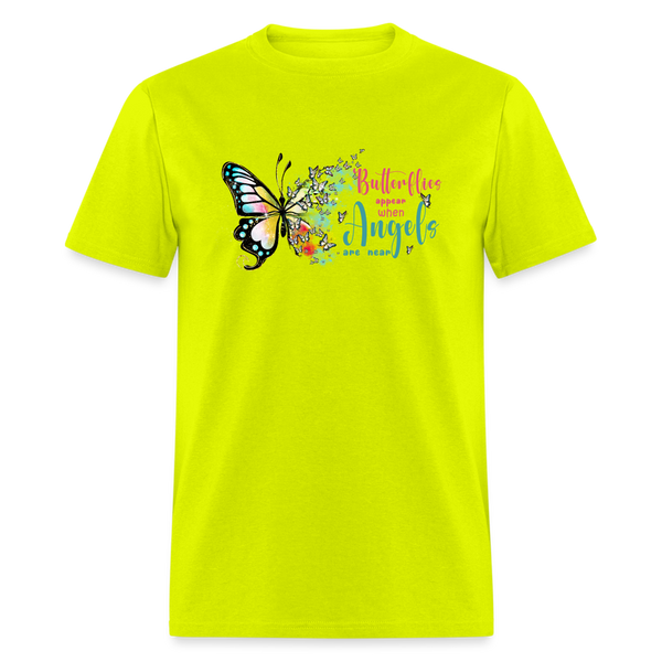 66063 Butterflies Appear When Angels - Watercolor TSHIRT - safety green