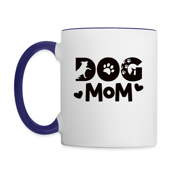 6797 Dog Mom in Black MUG - white/cobalt blue