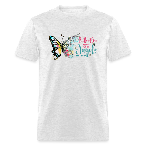 66063 Butterflies Appear When Angels - Watercolor TSHIRT - light heather gray