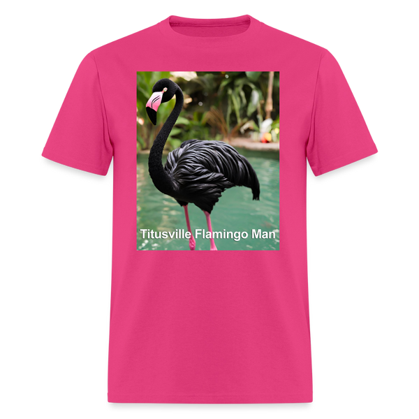 66002 1/4S Titusville Flamingo Man TSHIRT - fuchsia
