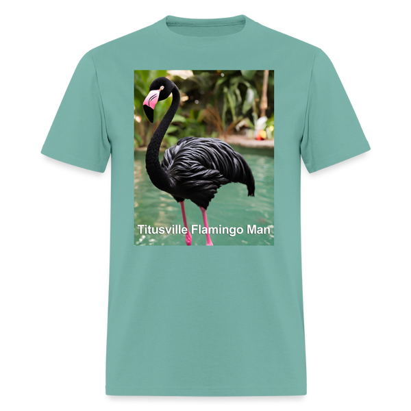 66002 1/4S Titusville Flamingo Man TSHIRT - aquatic