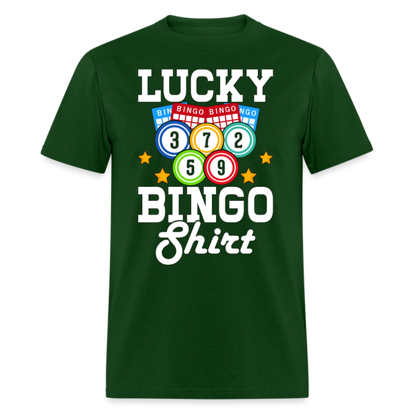 66077 Lucky Bingo Shirt TSHIRT on WHITE - forest green