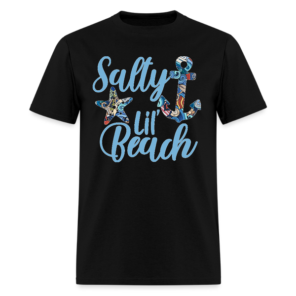 8198 1/4S Nautical Collage Salty Lil Beach TSHIRT - black
