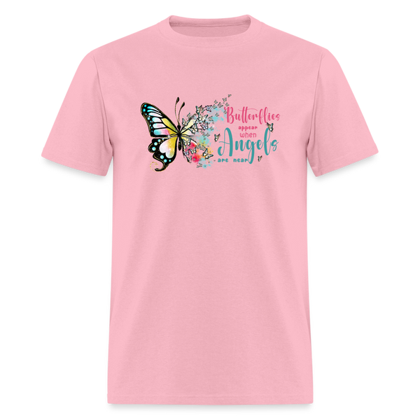 66063 Butterflies Appear When Angels - Watercolor TSHIRT - pink