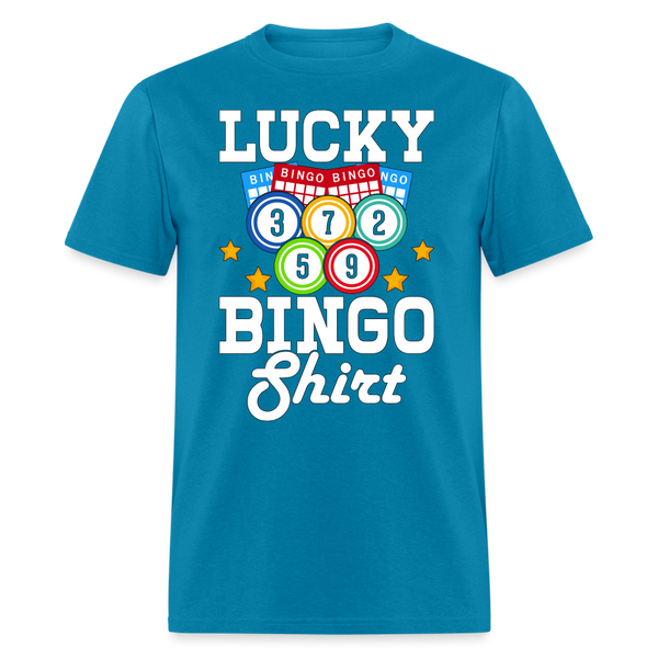 66077 Lucky Bingo Shirt TSHIRT on WHITE - turquoise