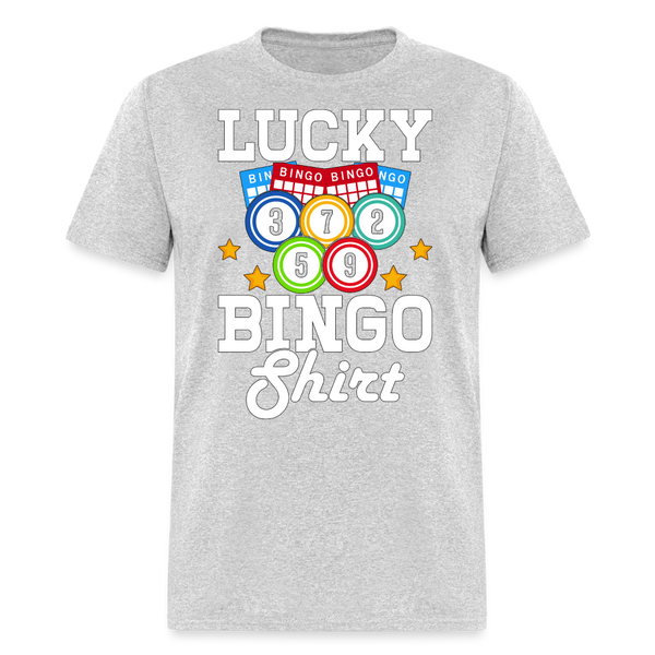 66077 Lucky Bingo Shirt TSHIRT on WHITE - heather gray