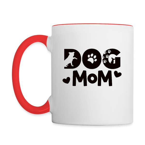 6797 Dog Mom in Black MUG - white/red