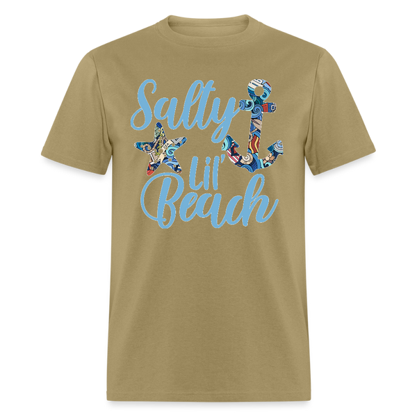 8198 1/4S Nautical Collage Salty Lil Beach TSHIRT - khaki