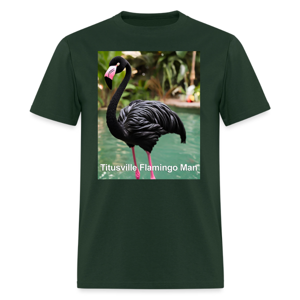 66002 1/4S Titusville Flamingo Man TSHIRT - forest green