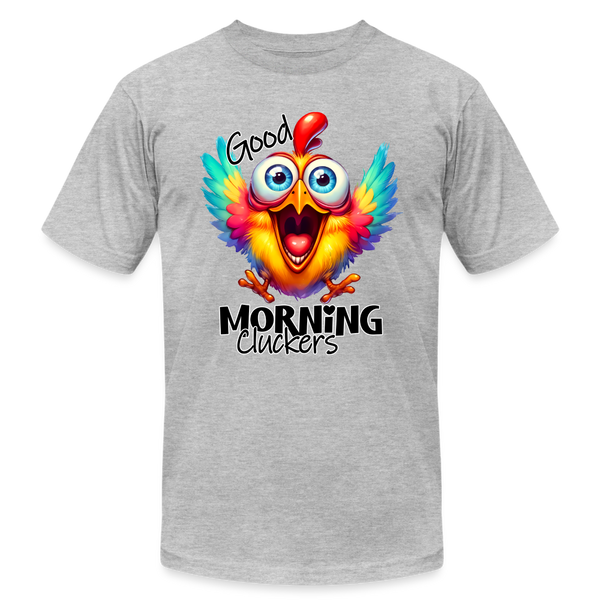 66054 Morning Cluckers - Chicken B&C TSHIRT - heather gray