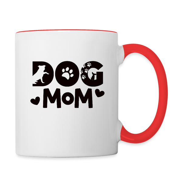 6797 Dog Mom in Black MUG - white/red