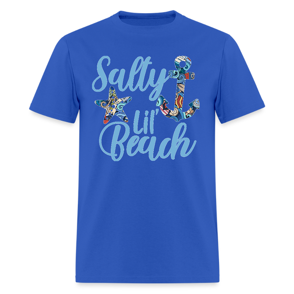 8198 1/4S Nautical Collage Salty Lil Beach TSHIRT - royal blue