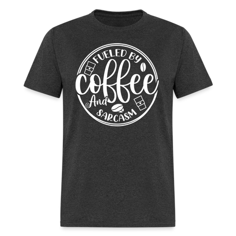 66071 Fueled By Coffee And Sarcasm TSHIRT - heather black