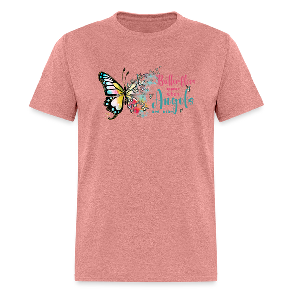 66063 Butterflies Appear When Angels - Watercolor TSHIRT - heather mauve