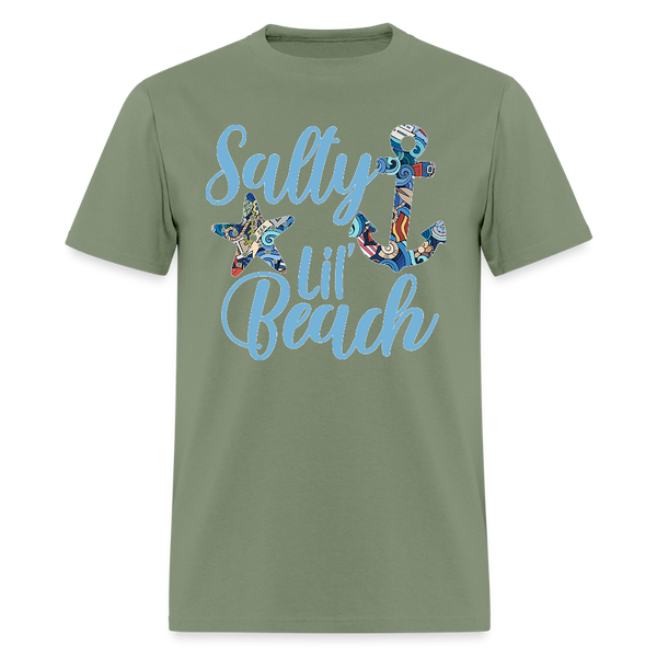 8198 1/4S Nautical Collage Salty Lil Beach TSHIRT - military green