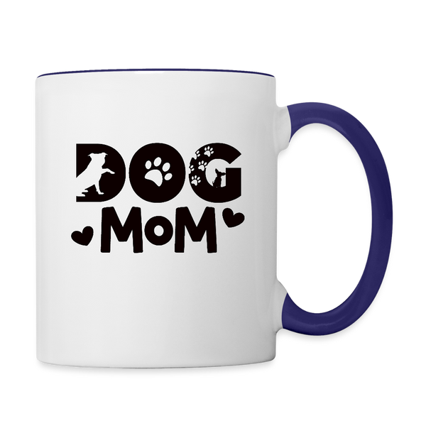 6797 Dog Mom in Black MUG - white/cobalt blue