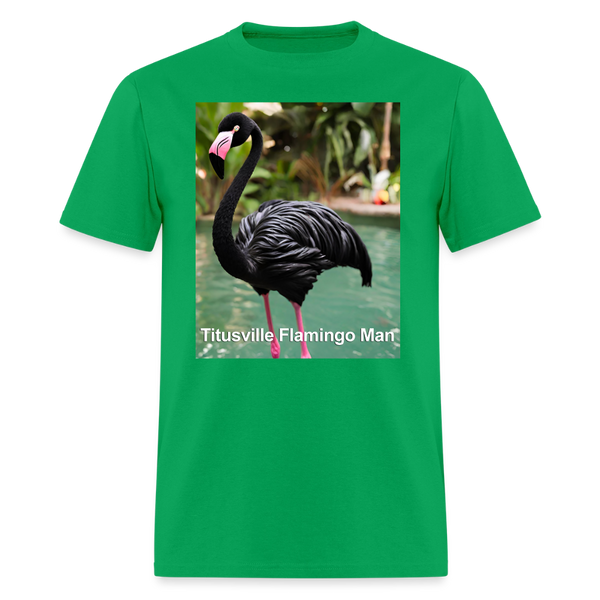 66002 1/4S Titusville Flamingo Man TSHIRT - bright green