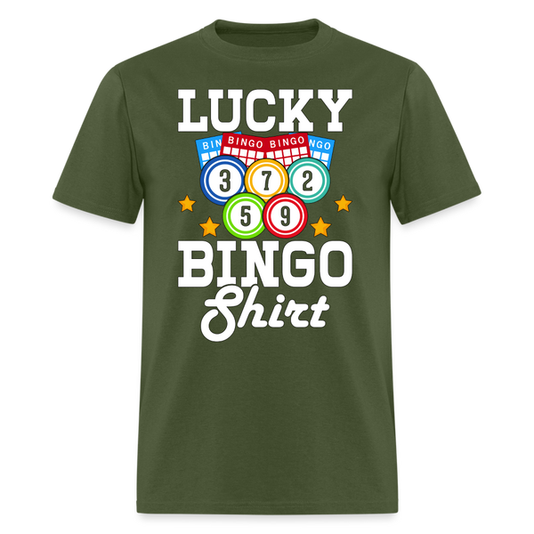 66077 Lucky Bingo Shirt TSHIRT on WHITE - military green