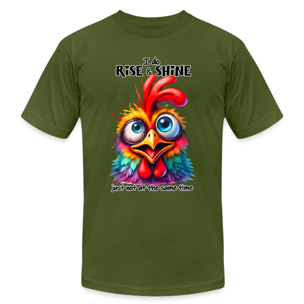 66055 I Do Rise & Shine - Chicken B&C TSHIRT - olive