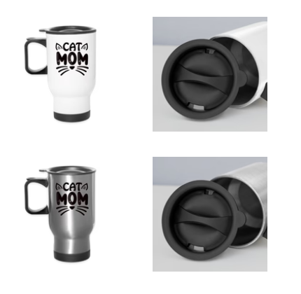 6001 Cat Mom in Black TRAVEL MUG