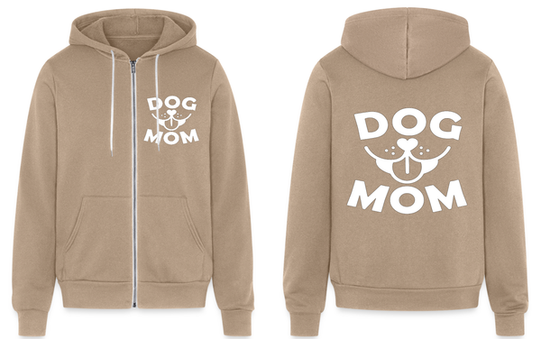 6766 Dog Face Mom 2 Print Areas UNISEX ZIP HOODIE