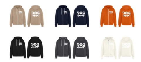 6797 Dog Mom 2 Print Areas UNISEX ZIP HOODIE