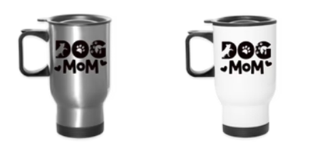 6797 Dog Mom in Black TRAVEL MUG