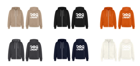 6797 Dog Mom on Back UNISEX ZIP HOODIE