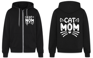 6001 Cat Mom 2 Print Areas UNISEX ZIP HOODIE