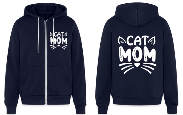 6001 Cat Mom 2 Print Areas UNISEX ZIP HOODIE