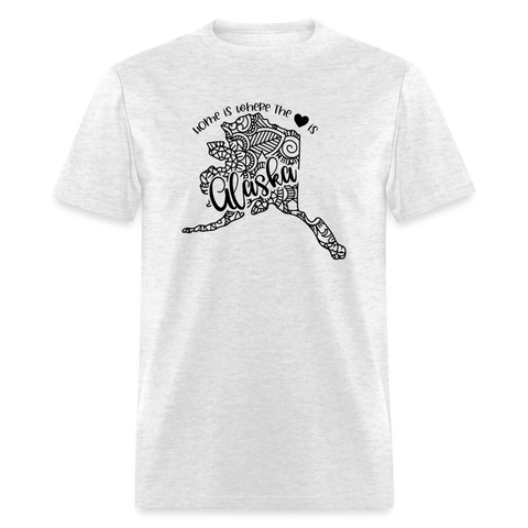 1132 1/4S Home Is Alaska TSHIRT - light heather gray