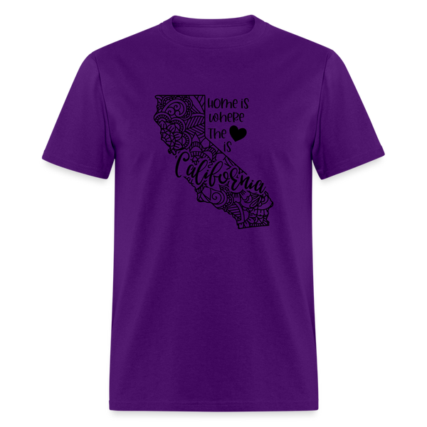 1136 1/4S Home Is California TSHIRT - purple