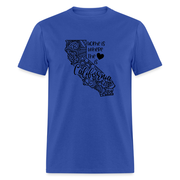 1136 1/4S Home Is California TSHIRT - royal blue