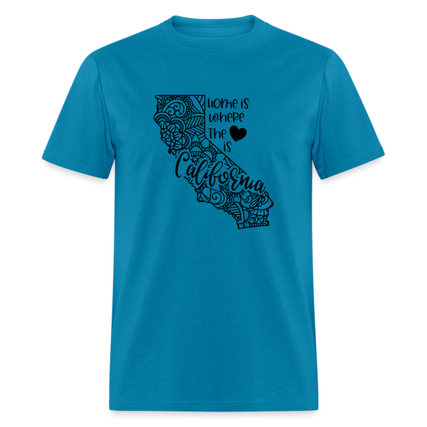 1136 1/4S Home Is California TSHIRT - turquoise