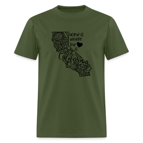 1136 1/4S Home Is California TSHIRT - military green