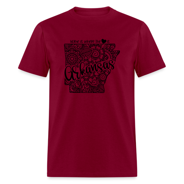 1135 1/4S Home Is Arkansas TSHIRT - burgundy