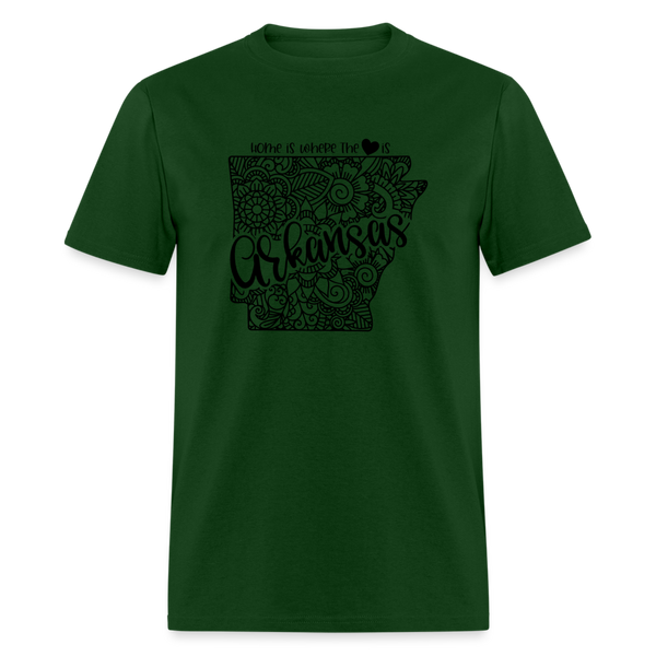 1135 1/4S Home Is Arkansas TSHIRT - forest green