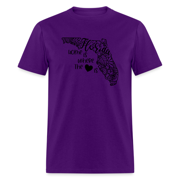 1140 1/4S Home Is Florida TSHIRT - purple