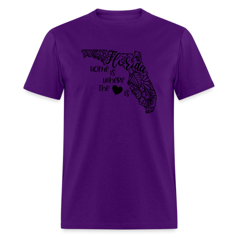 1140 1/4S Home Is Florida TSHIRT - purple