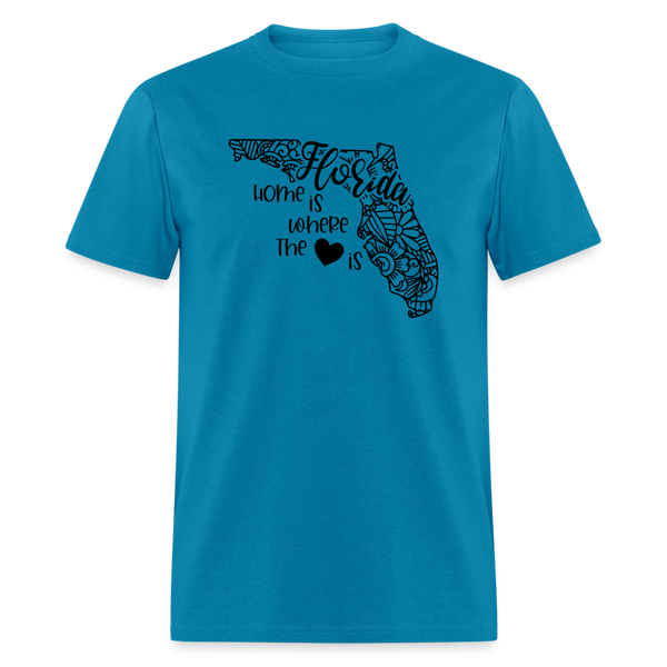 1140 1/4S Home Is Florida TSHIRT - turquoise