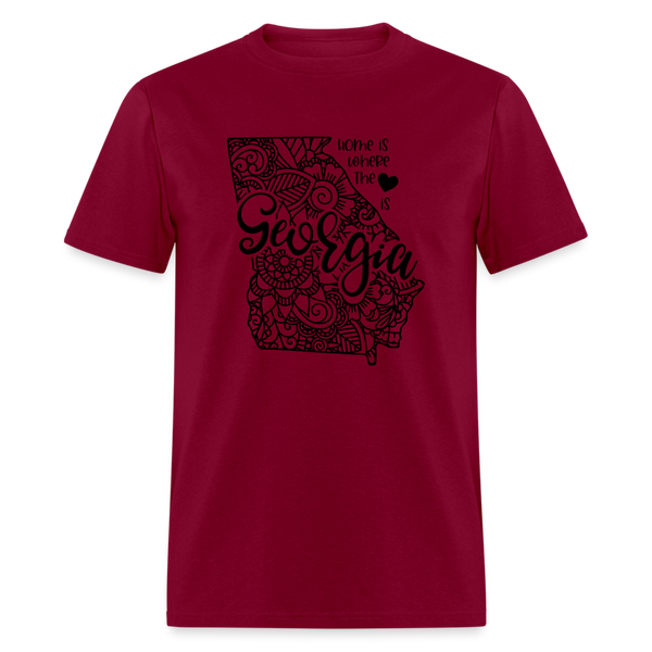 1150 1/4S Home Is Georgia TSHIRT - burgundy