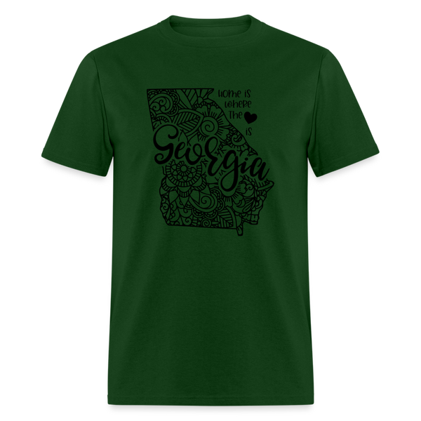 1150 1/4S Home Is Georgia TSHIRT - forest green